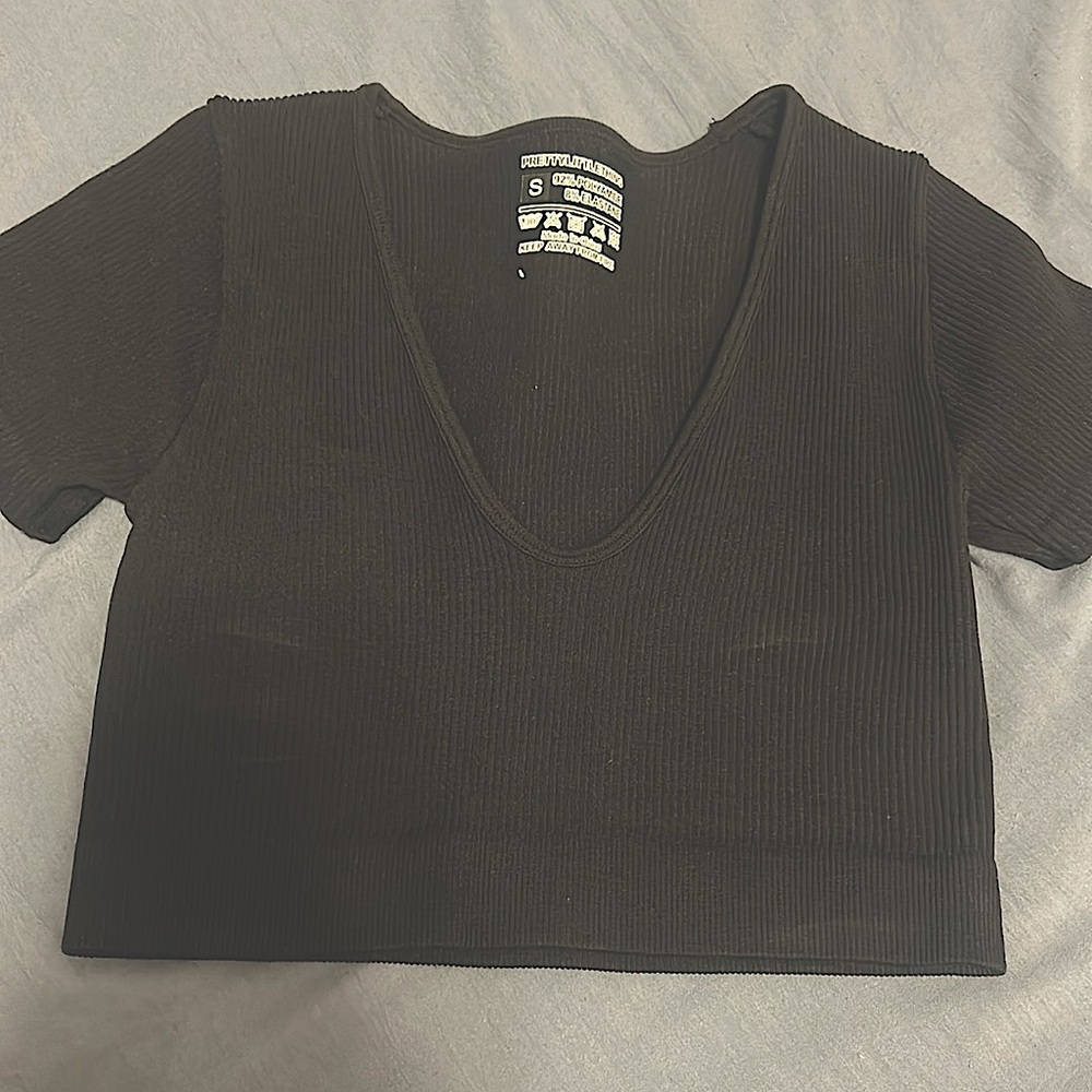 Black pretty little thing athletic top
